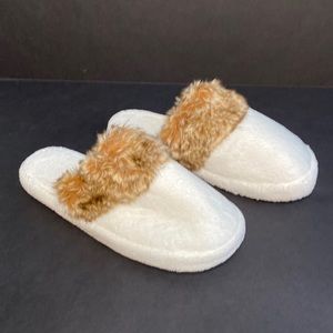 New Ombré  faux fur mule slippers by Pottery Barn